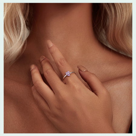 Inel argint reglabil floare mov [13]