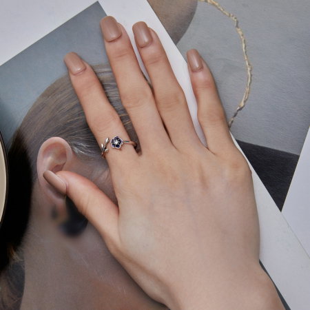 Inel argint reglabil floral [5]