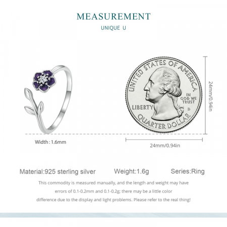 Inel argint reglabil floral [11]