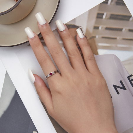 Inel argint reglabil floral cu zirconiu [1]