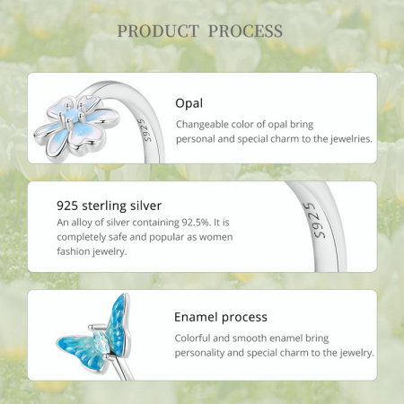 Inel argint reglabil fluture [11]