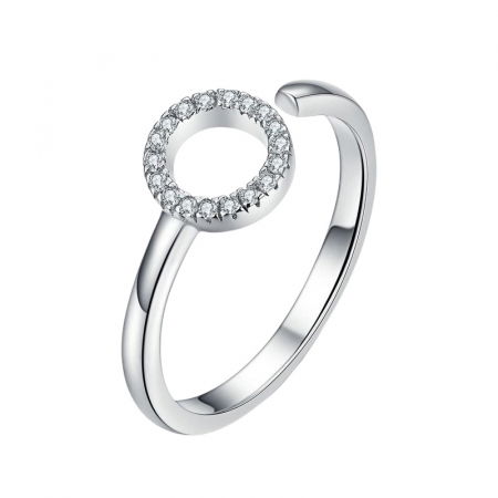 Inel argint reglabil geometric placat cu rodiu