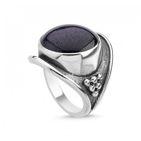 Inel argint reglabil handmade cu piatra soarelui [0]