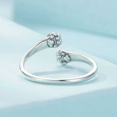 Inel argint reglabil imbratisare de pisica [5]