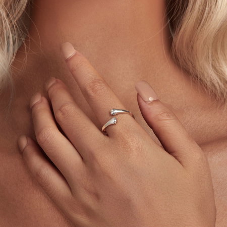 Inel argint reglabil imbratisare de pisica [2]