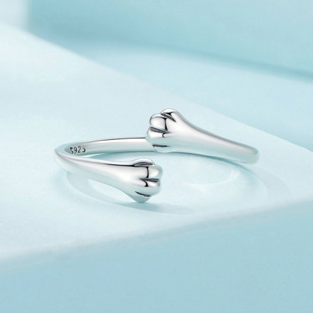 Inel argint reglabil imbratisare de pisica [3]