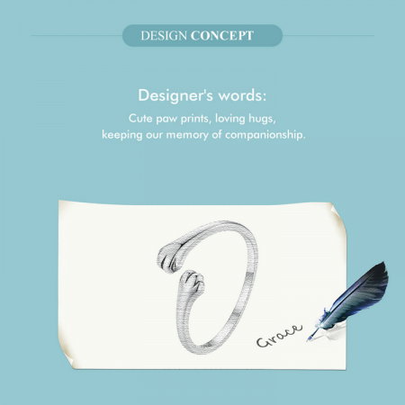 Inel argint reglabil imbratisare de pisica [8]