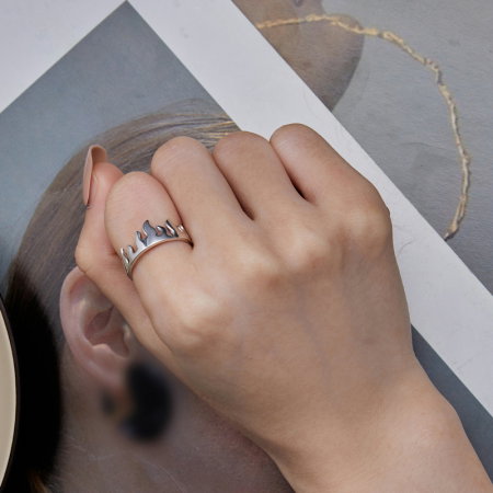 Inel argint reglabil in flacari [3]