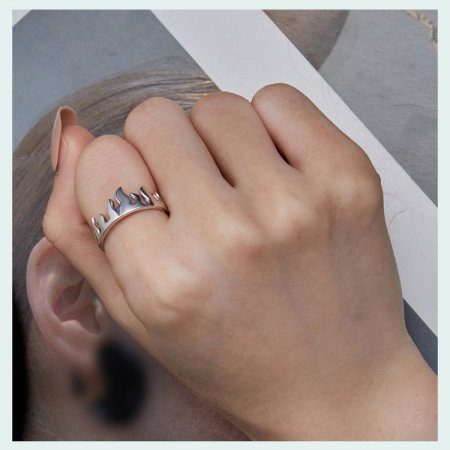 Inel argint reglabil in flacari [12]