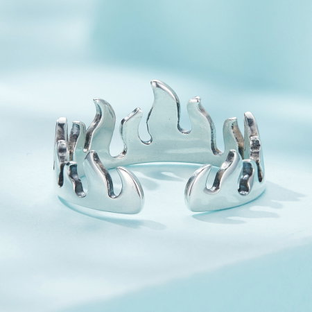 Inel argint reglabil in flacari [6]