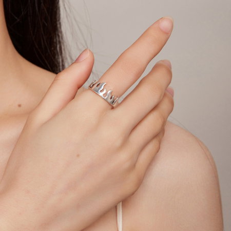 Inel argint reglabil in flacari [1]