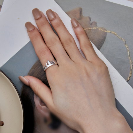 Inel argint reglabil in flacari [5]