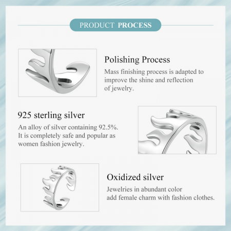 Inel argint reglabil in flacari [10]