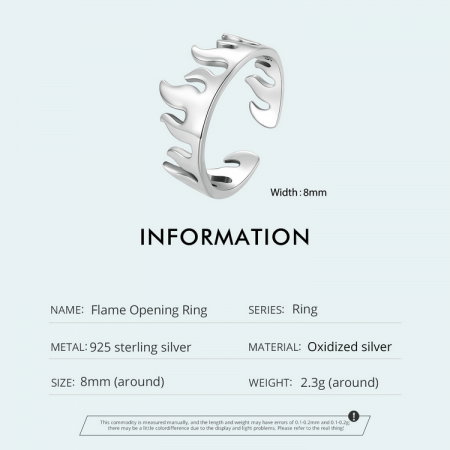 Inel argint reglabil in flacari [8]