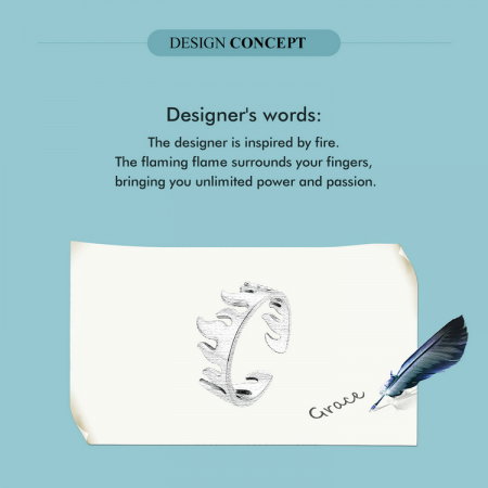 Inel argint reglabil in flacari [11]