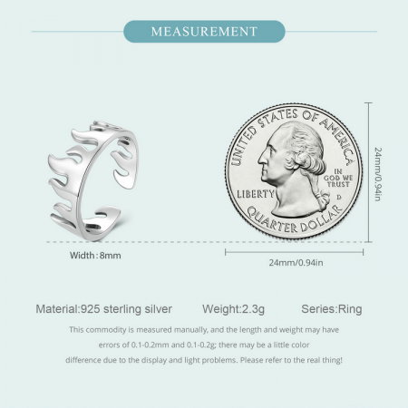 Inel argint reglabil in flacari [9]