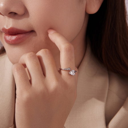 Inel argint reglabil inimioara cu Zirconia [3]