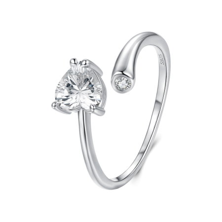 Inel argint reglabil inimioara cu Zirconia