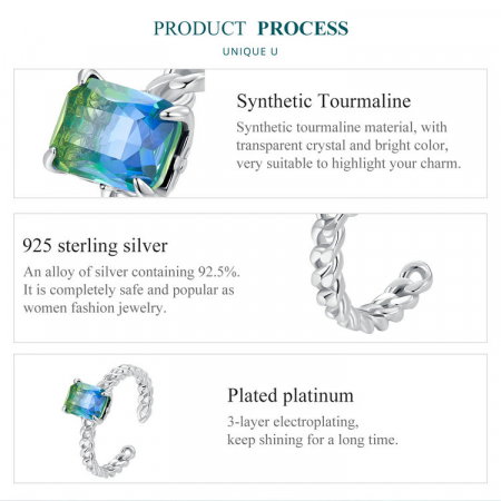 Inel argint reglabil lant si zirconiu turmalina [7]