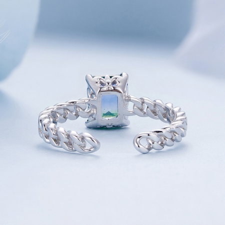 Inel argint reglabil lant si zirconiu turmalina [5]