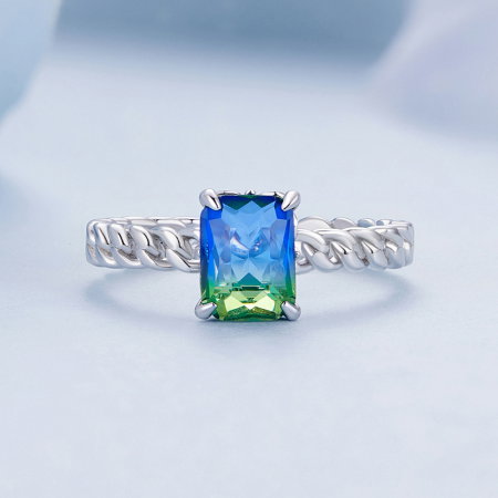 Inel argint reglabil lant si zirconiu turmalina [4]