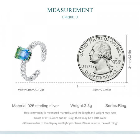 Inel argint reglabil lant si zirconiu turmalina [9]