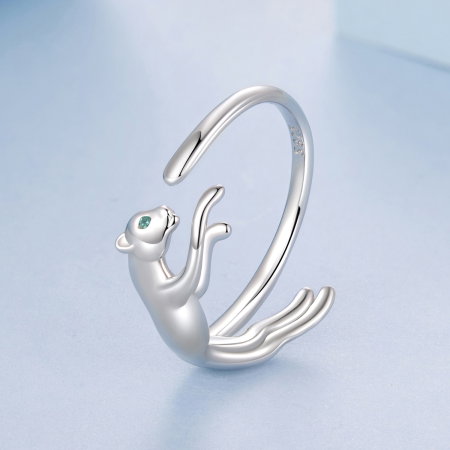 Inel argint reglabil leopard cu Zirconia [2]