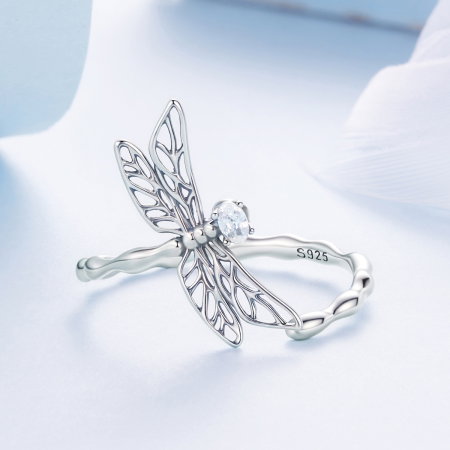 Inel argint reglabil libelula cu Zirconia [4]