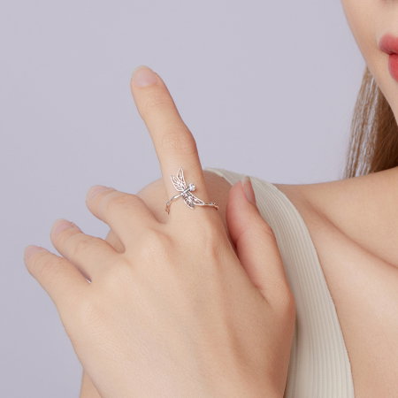 Inel argint reglabil libelula cu Zirconia [9]