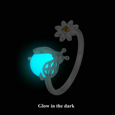 Inel argint reglabil licurici luminos [9]