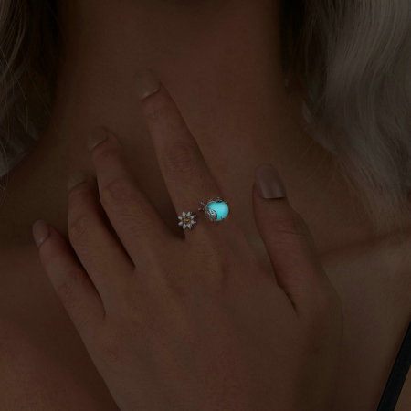 Inel argint reglabil licurici luminos [8]