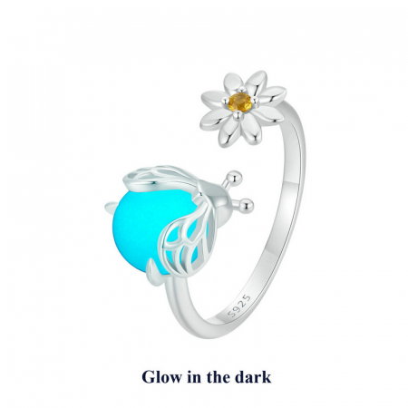 Inel argint reglabil licurici luminos [2]