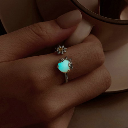 Inel argint reglabil licurici luminos [4]