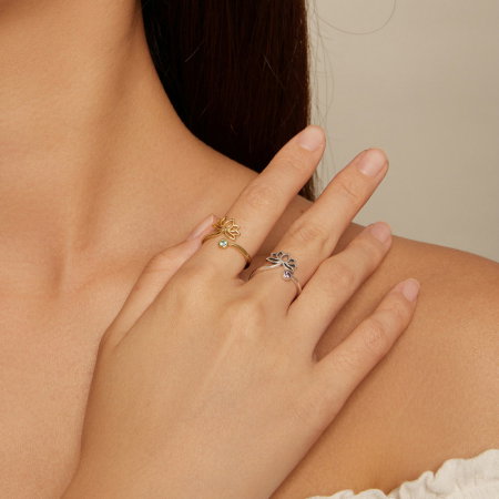 Inel argint reglabil lotus [2]