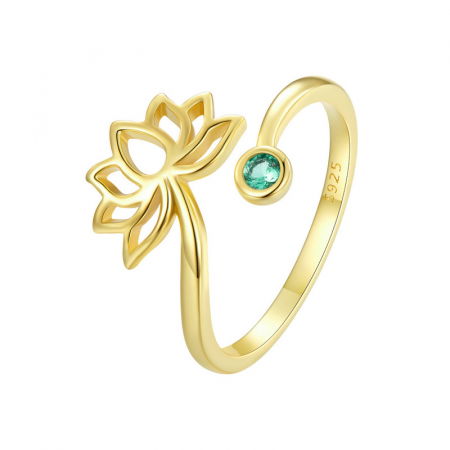 Inel argint reglabil lotus