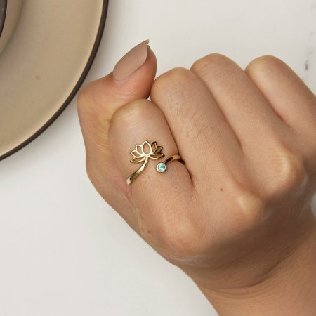 Inel argint reglabil lotus [1]