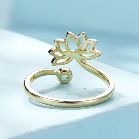 Inel argint reglabil lotus [5]