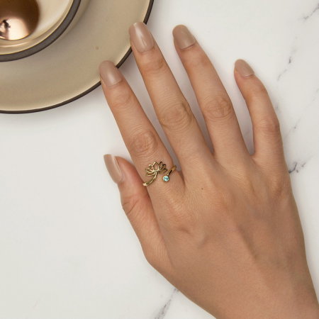 Inel argint reglabil lotus [6]