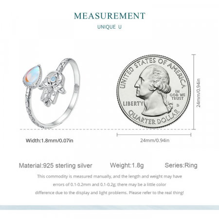 Inel argint reglabil mana norocoasa [11]