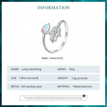 Inel argint reglabil mana norocoasa [10]