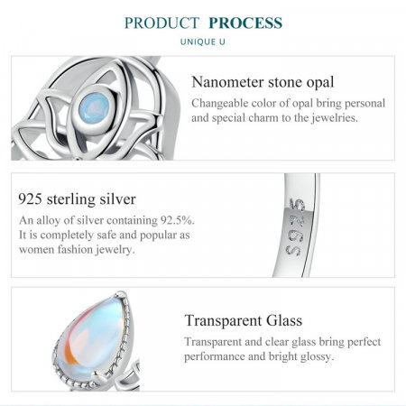 Inel argint reglabil mana norocoasa [9]