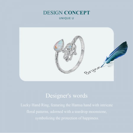 Inel argint reglabil mana norocoasa [8]