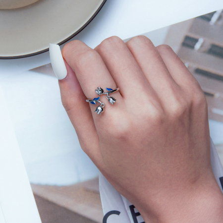 Inel argint reglabil cu flori de margaritar [5]