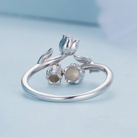 Inel argint reglabil cu flori de margaritar [3]