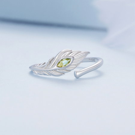 Inel argint reglabil pana de paun [4]