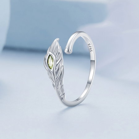 Inel argint reglabil pana de paun [2]