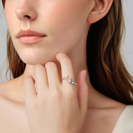 Inel argint reglabil pasare [3]