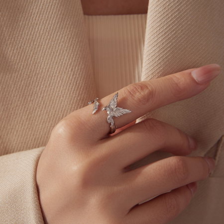 Inel argint reglabil pasarea phoenix [5]