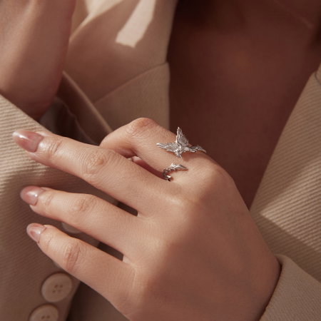 Inel argint reglabil pasarea phoenix [7]