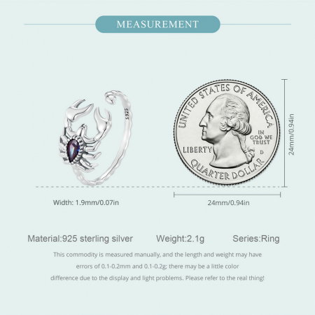 Inel argint reglabil scorpion [9]